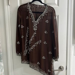 Brown beaded Blouse